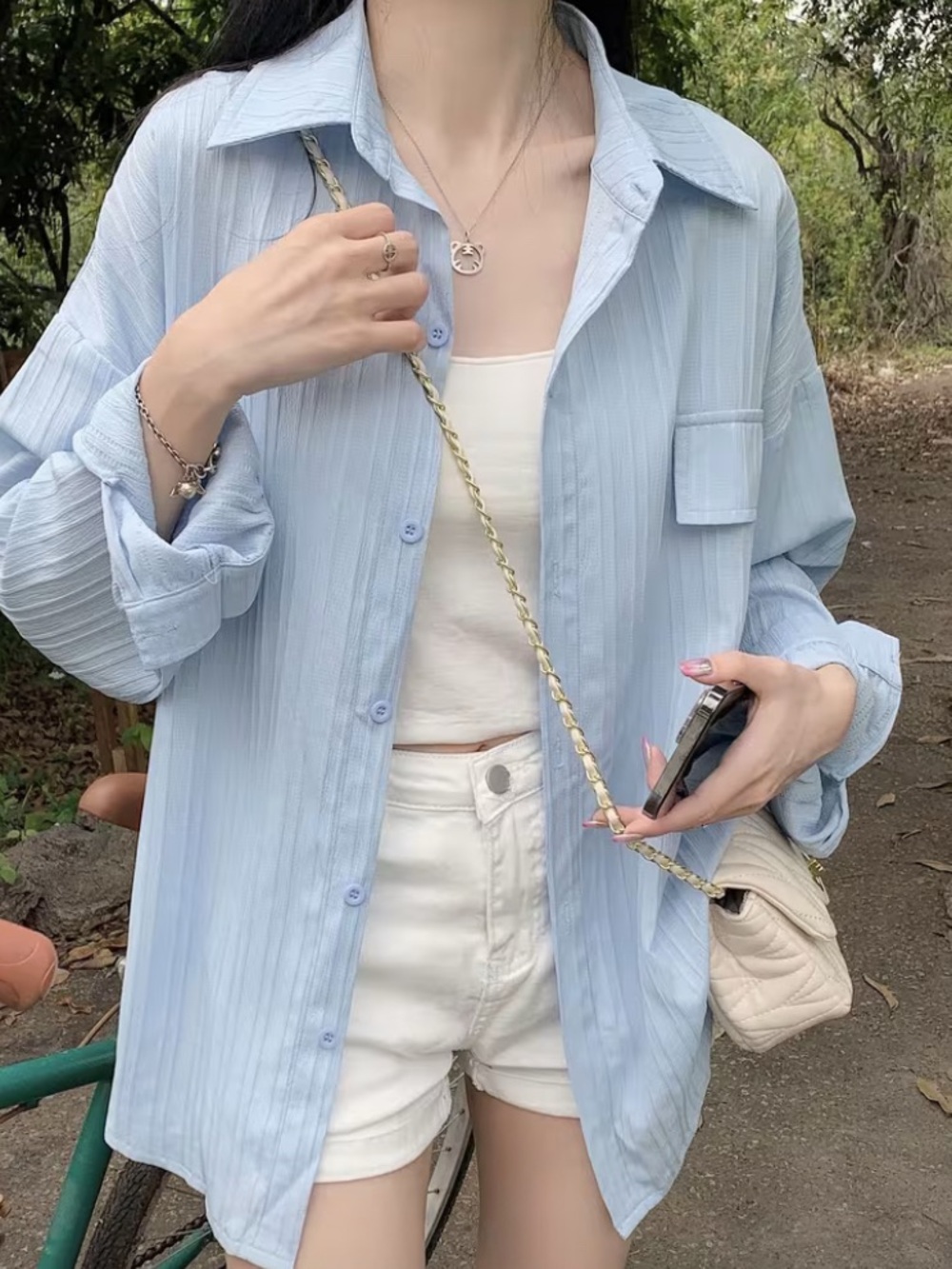 Light Blue Button-Up Shirt - Classic Collar